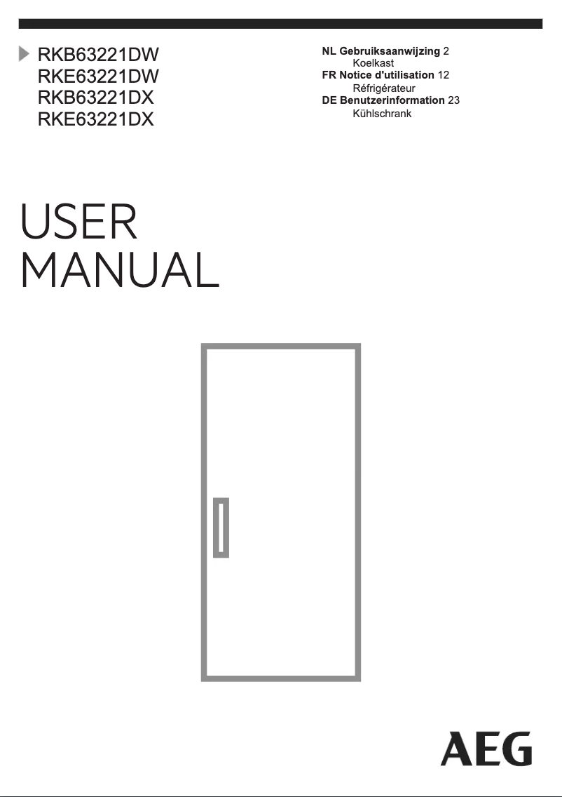 Página 1 del manual Manual de usuario AEG RKB63221DW