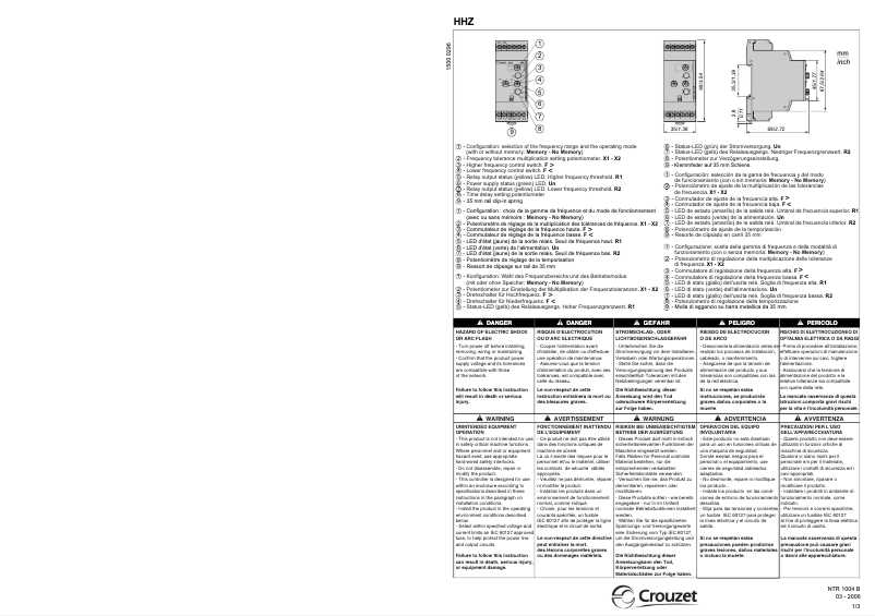 Página 1 del manual Manual de usuario Crouzet HHZ
