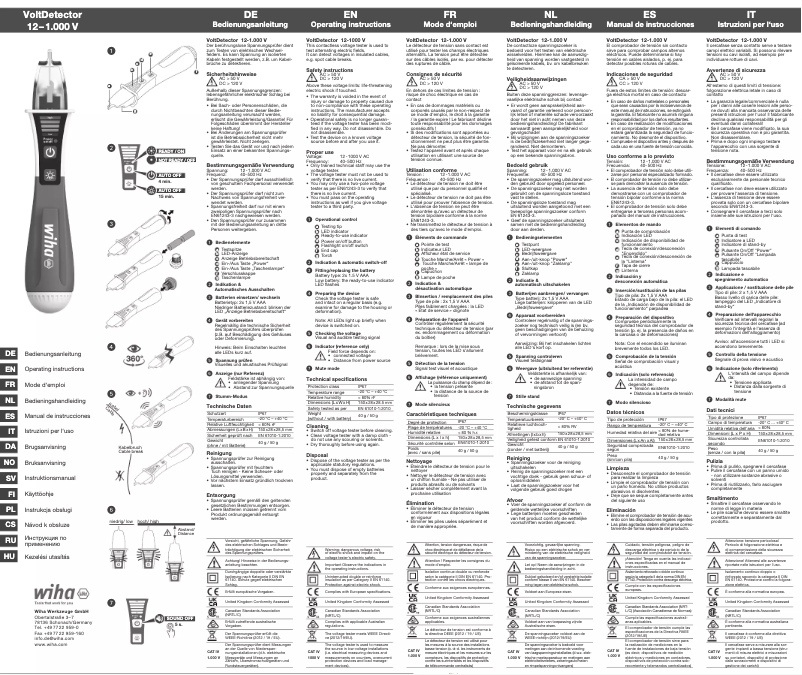 Página nº 1 - Manual de usuario Wiha 43797