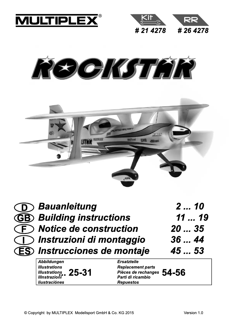 Imagen de la primera página del manual del dispositivo Rockstar RR Bundle