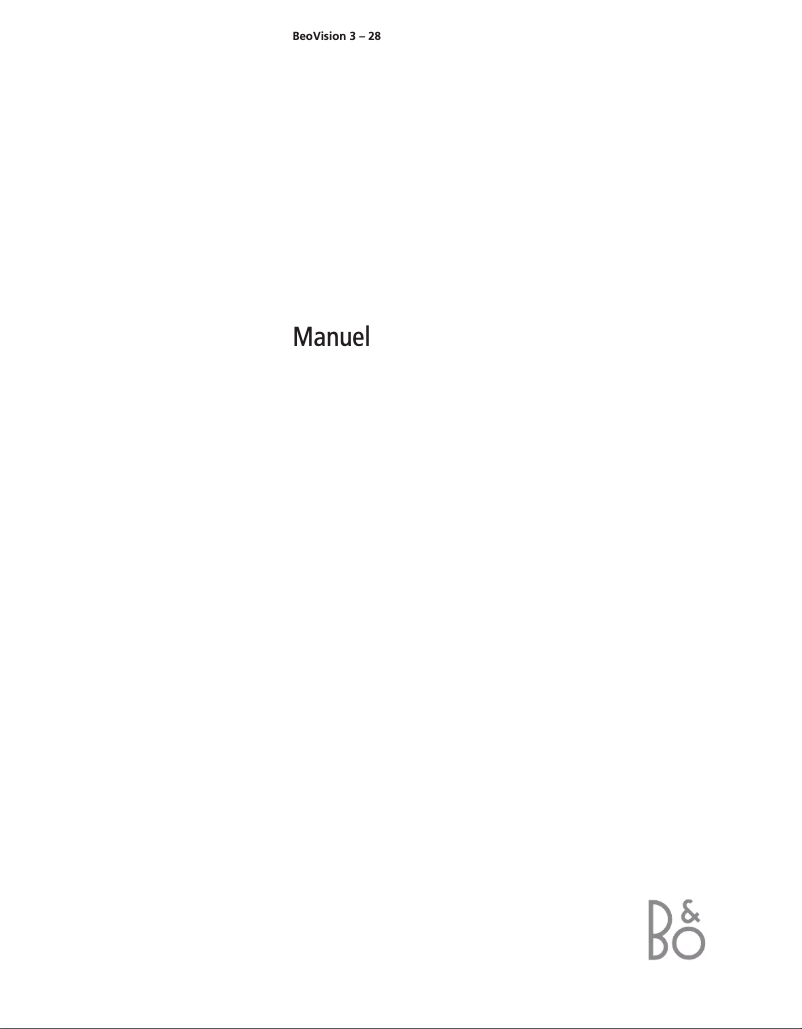 Página nº 1 - Manual de usuario Bang & Olufsen BeoVision 3-28