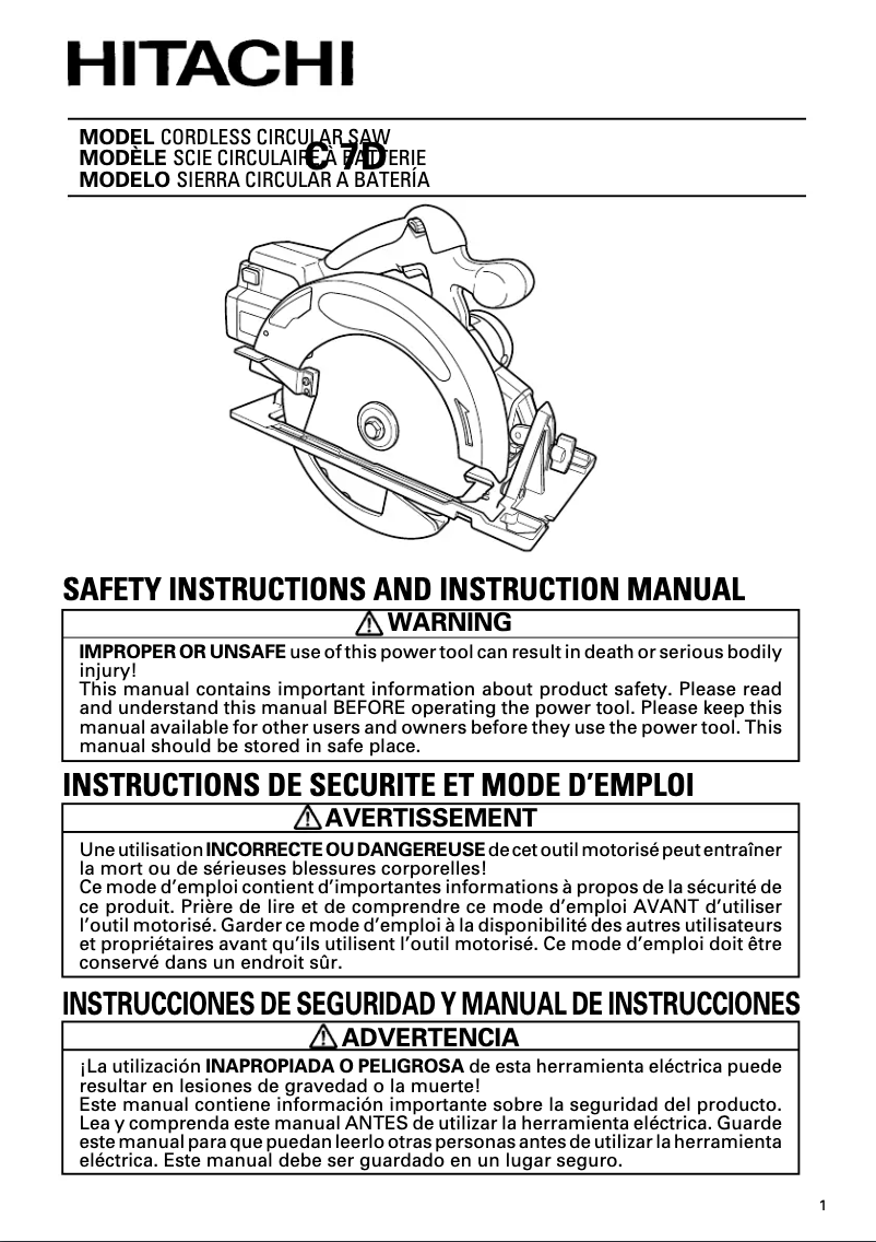 Imagen de la primera página del manual del dispositivo C 7D