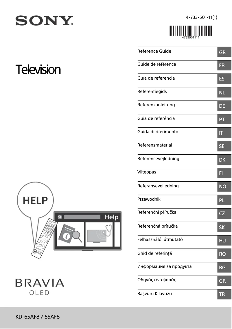 Imagen de la primera página del manual del dispositivo KD-55AF8