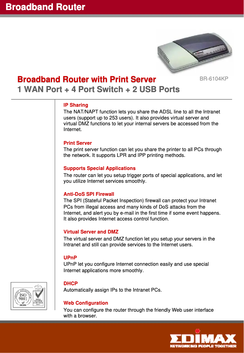 Página nº 1 - Ficha técnica Edimax BR-6104KP