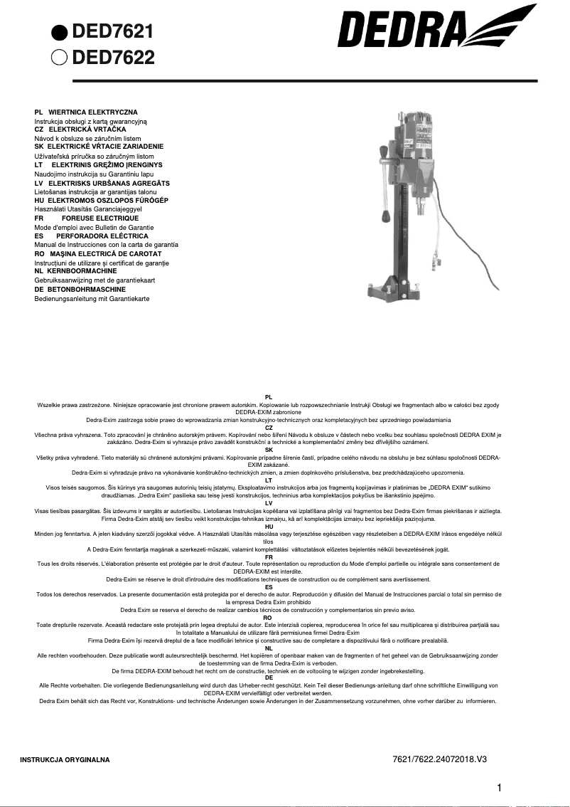 Página 1 del manual Manual de usuario DEDRA DED7621