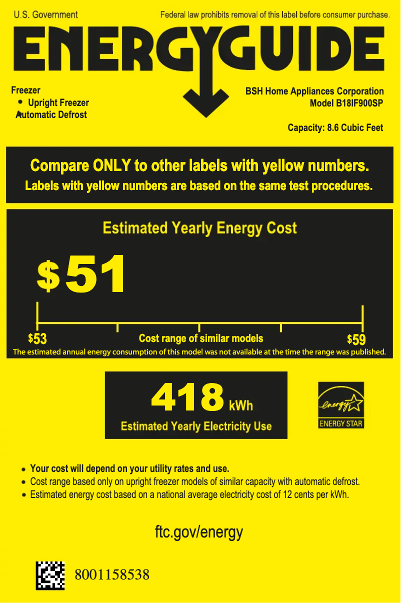 Página 1 del manual Etiqueta energética Bosch B18IF900SP