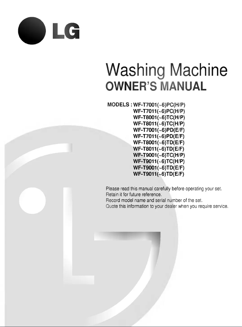 Página nº 1 - Manual de usuario LG WF-T8003TH