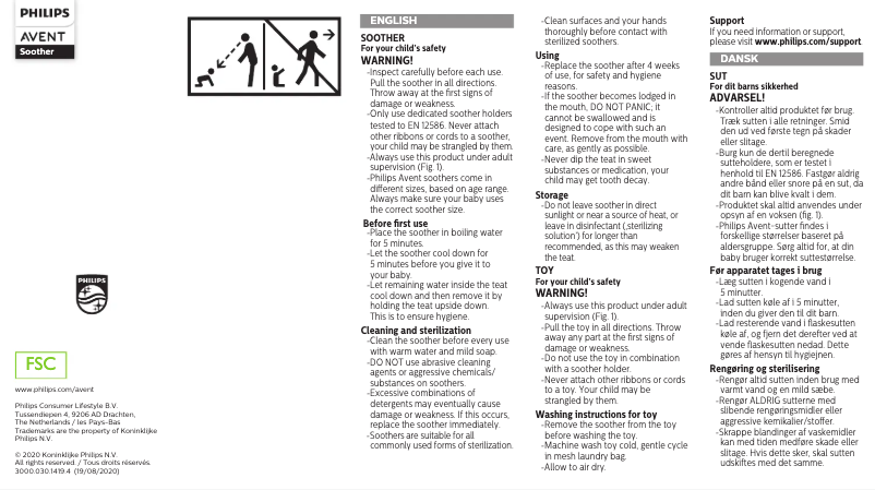 Imagen de la primera página del manual del dispositivo AVENT SCF348