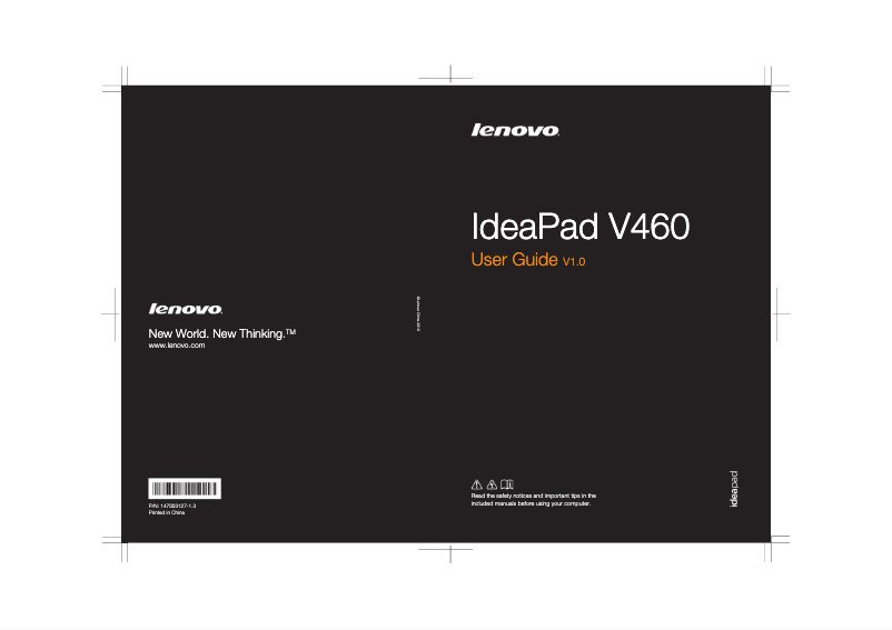 Imagen de la primera página del manual del dispositivo IdeaPad V460