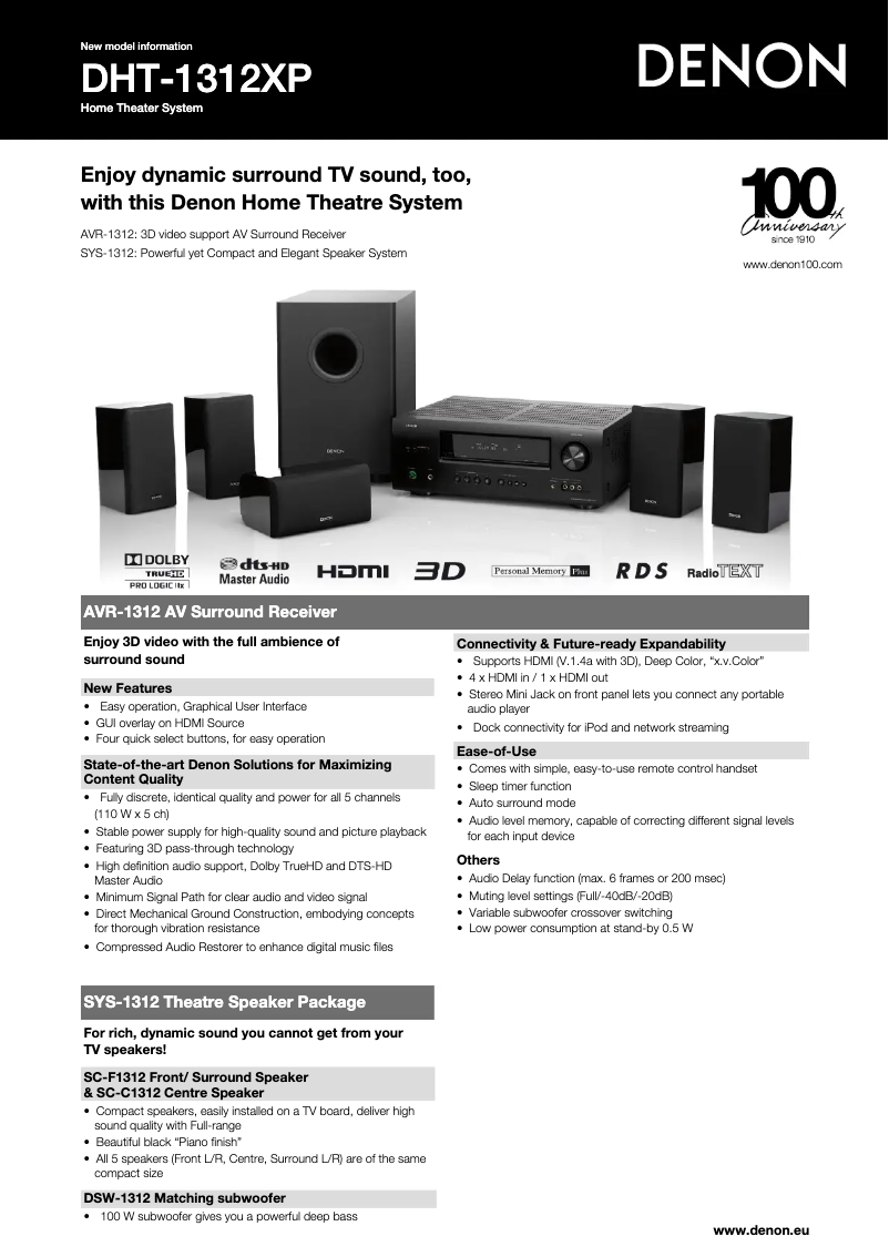 Imagen de la primera página del manual del dispositivo DHT-1312XP