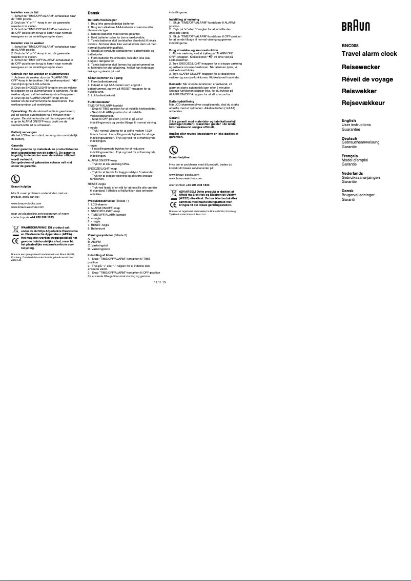 Página 1 del manual Manual de usuario Braun BNC 008