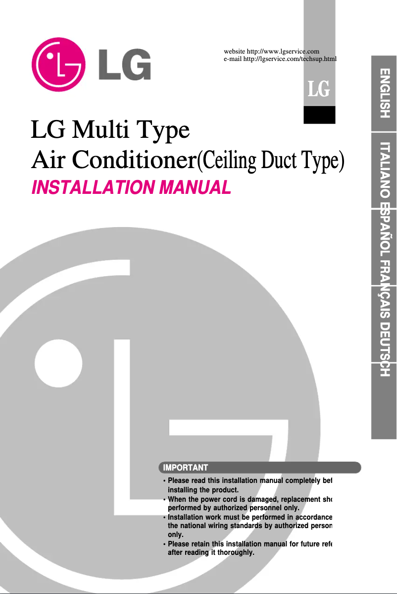 Página 1 del manual Guía de instalación LG MB12AHL