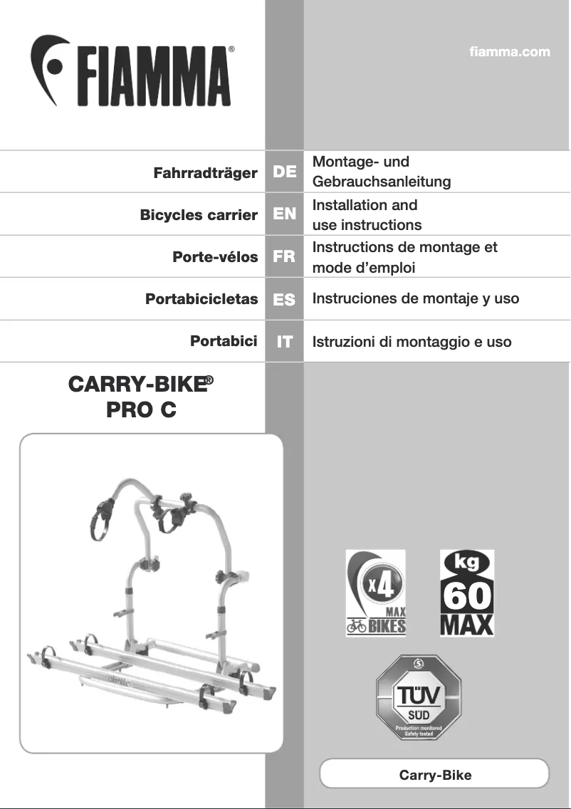 Página 1 del manual Manual de usuario Fiamma Carry-Bike Pro C