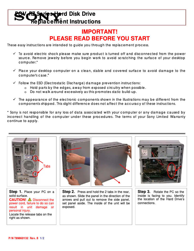 Imagen de la primera página del manual del dispositivo Vaio PCV-RZ30CGP