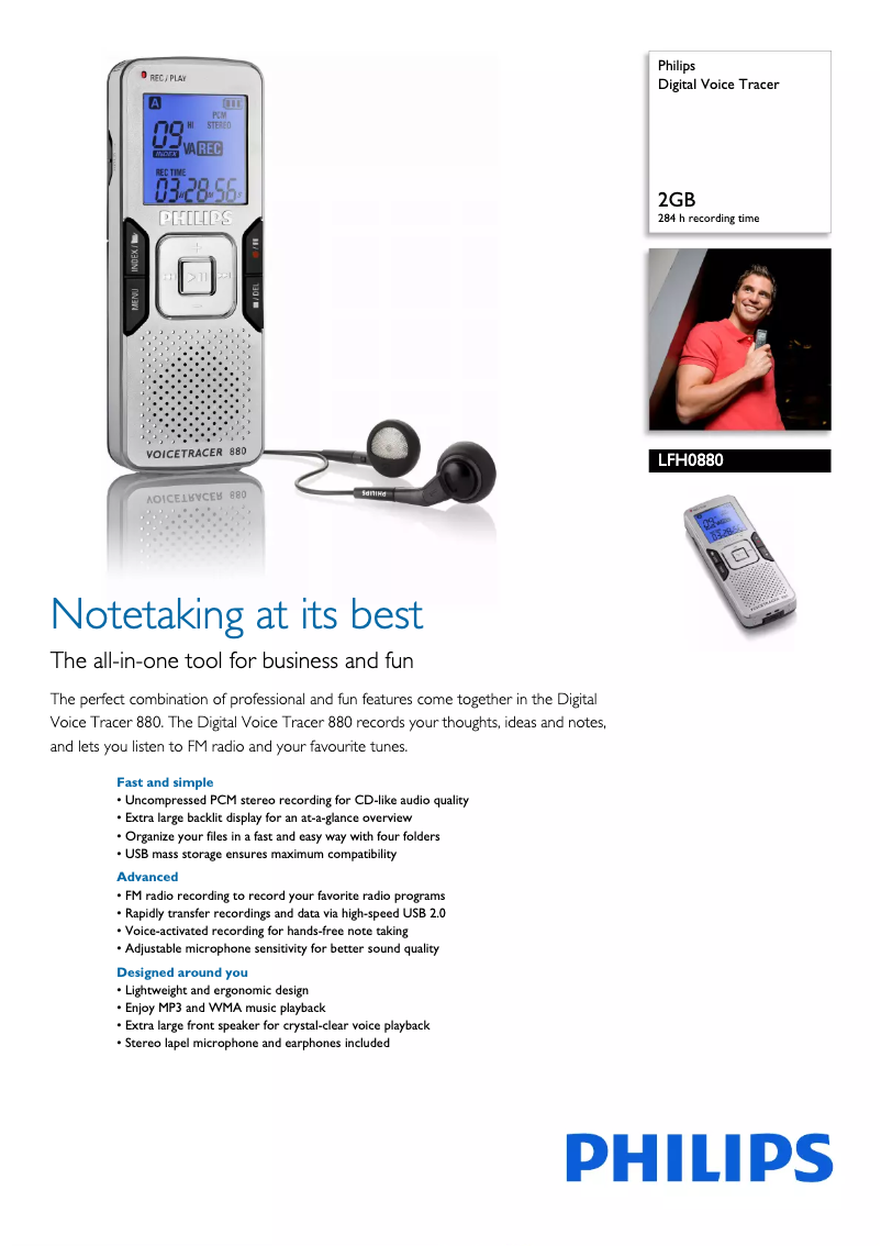 Imagen de la primera página del manual del dispositivo LFH0880