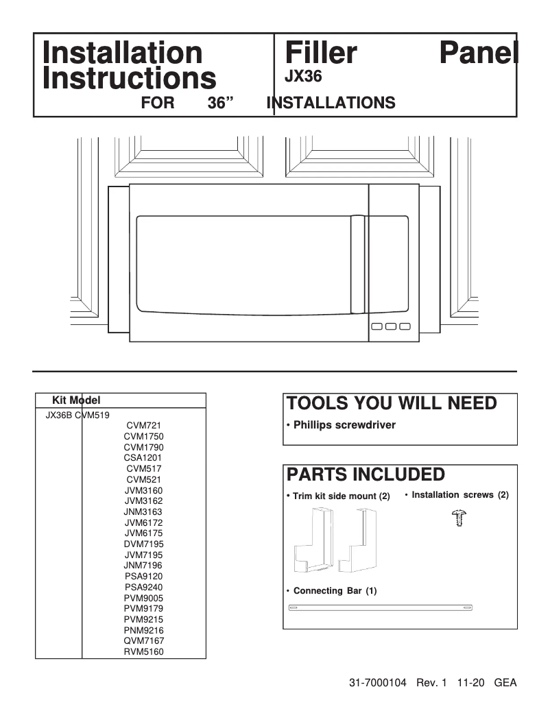 Imagen de la primera página del manual del dispositivo JX36BBB