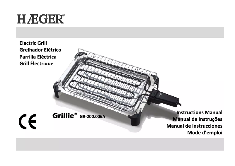 Imagen de la primera página del manual del dispositivo Grillie GR-200.006A