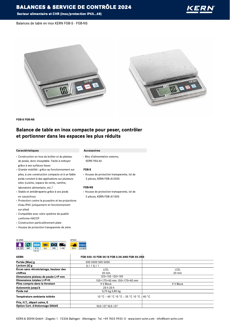 Página 1 del manual Folleto Kern FOB 5K1S