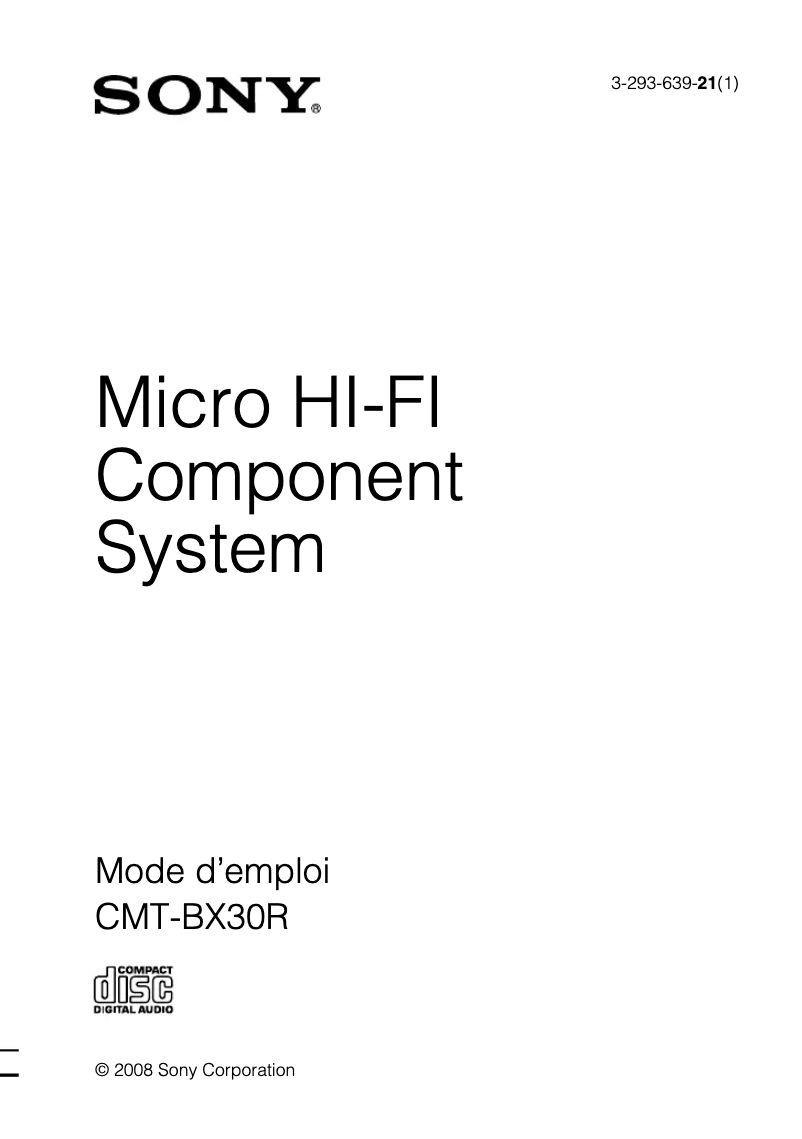 Página nº 1 - Manual de usuario Sony CMT-BX30R
