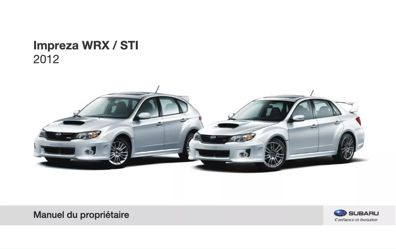 Imagen de la primera página del manual del dispositivo Impreza WRX (2012)