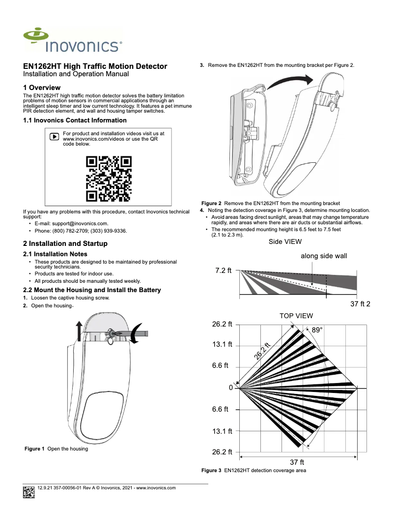 Página 1 del manual Manual de usuario Inovonics EN1262HT