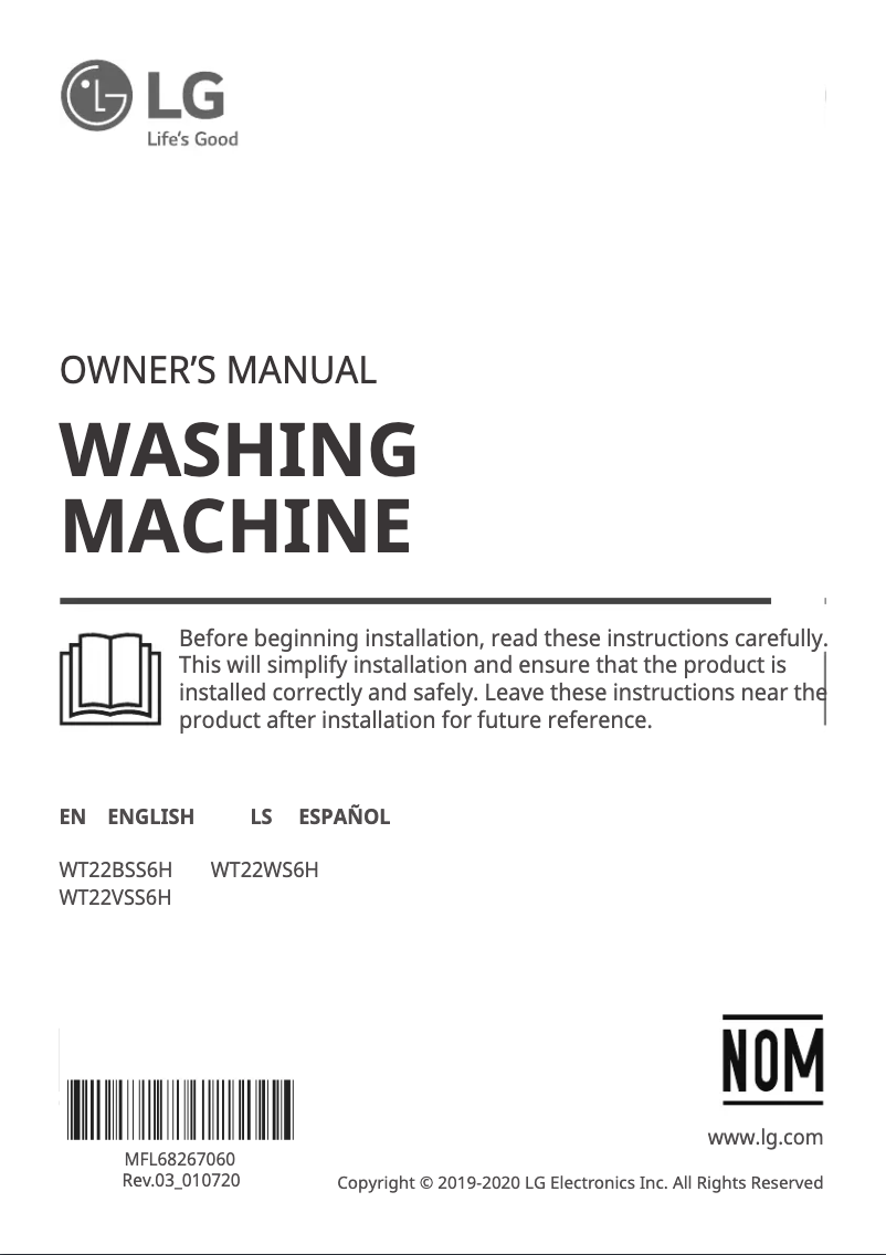 Página nº 1 - Manual de usuario LG WT22WS6H