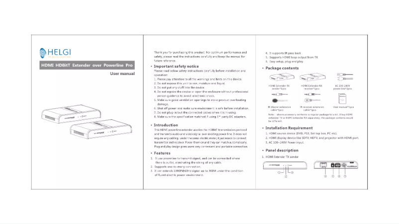 Imagen de la primera página del manual del dispositivo HLG0380PRO