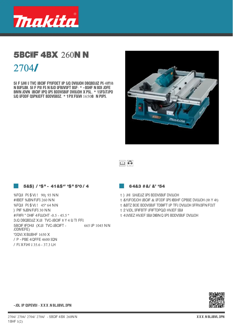 Página nº 1 - Ficha técnica Makita 2704N