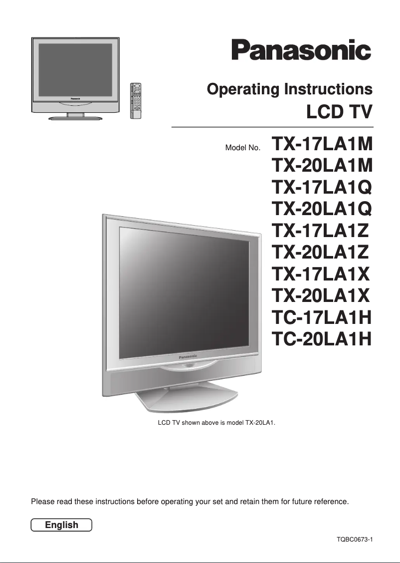 Imagen de la primera página del manual del dispositivo TX-20LA1Q