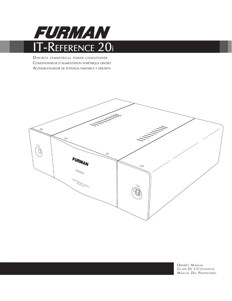 Página 1 del manual Manual de usuario Furman IT-Reference 20i