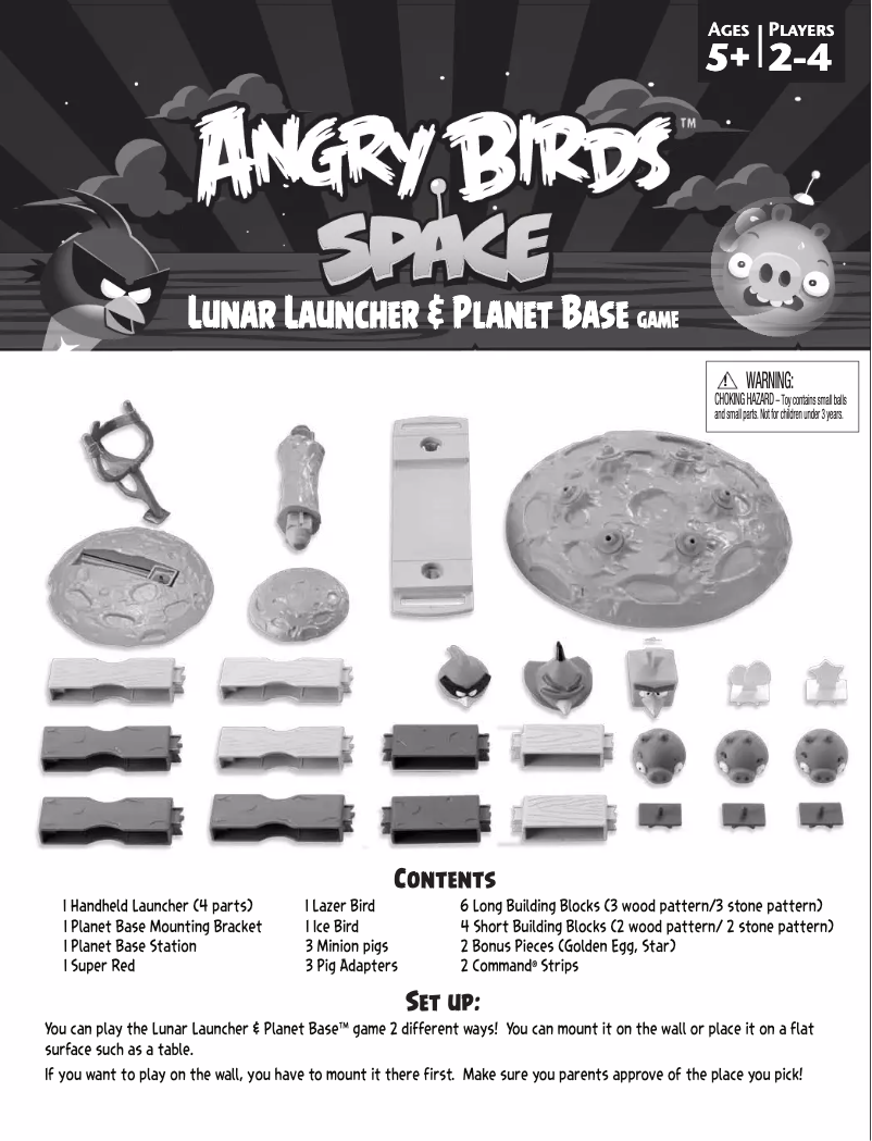 Página nº 1 - Manual de usuario Mattel Angry Birds Lunar Launcher and Planet Base