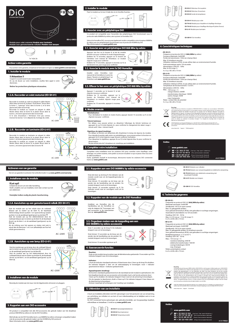 Imagen de la primera página del manual del dispositivo ED-SH-01