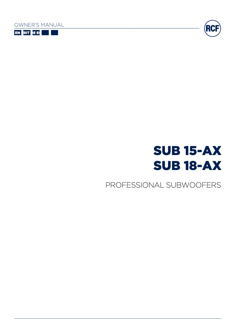 Página nº 1 - Manual de usuario RCF XPS 16KD