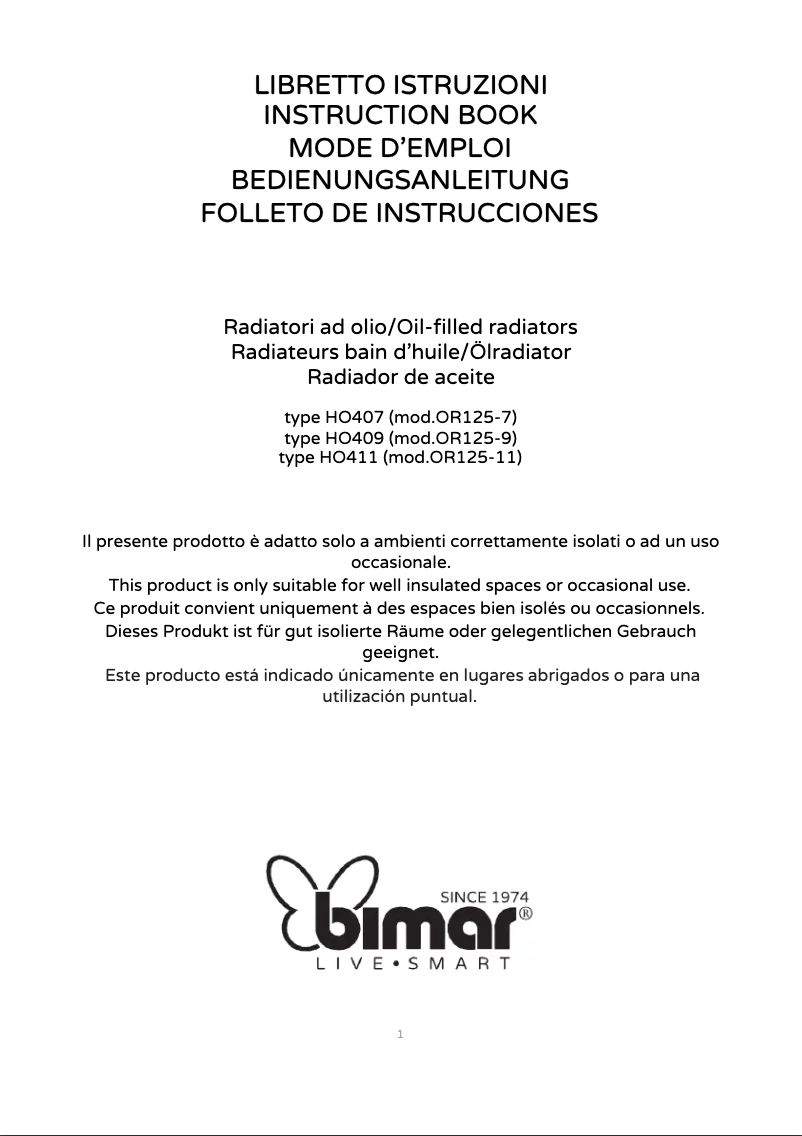 Página 1 del manual Manual de usuario Bimar HO407