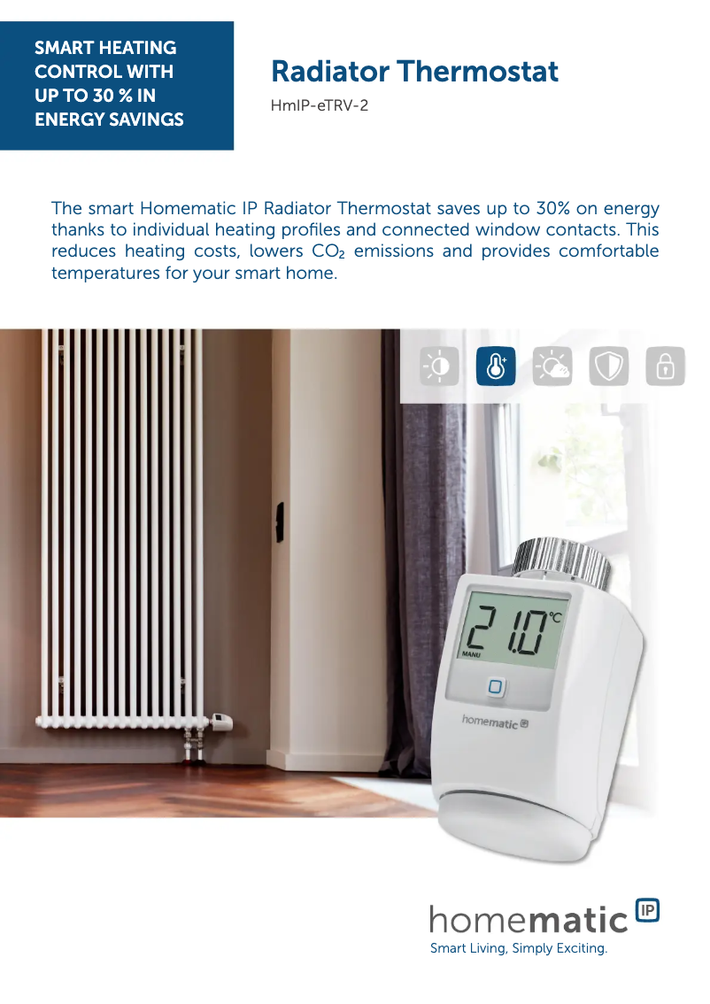 Página 1 del manual Ficha técnica Homematic IP HmIP-eTRV-2