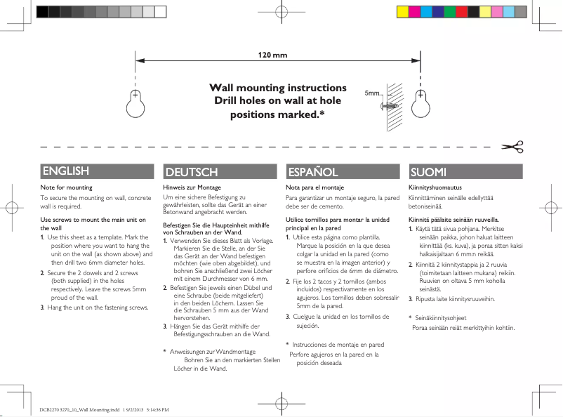 Página 1 del manual Guía de inicio rápido Philips DCB3270W