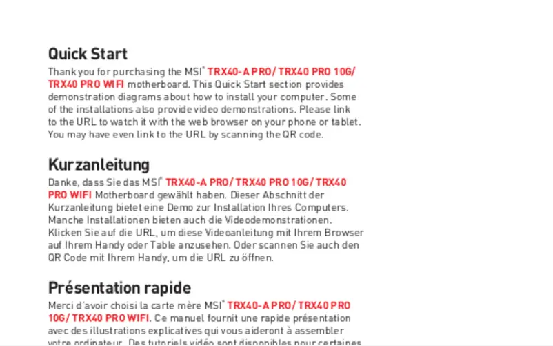 Página 1 del manual Manual de usuario MSI TRX40 Pro Wifi