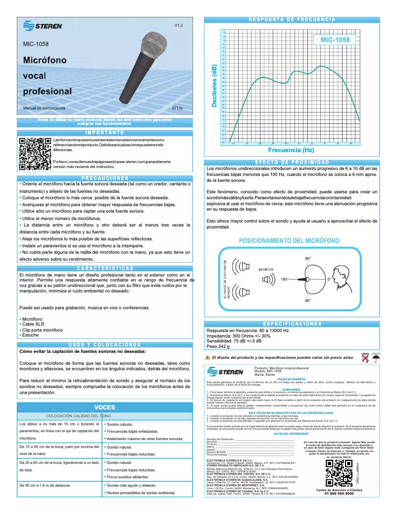 Imagen de la primera página del manual del dispositivo MIC-1058