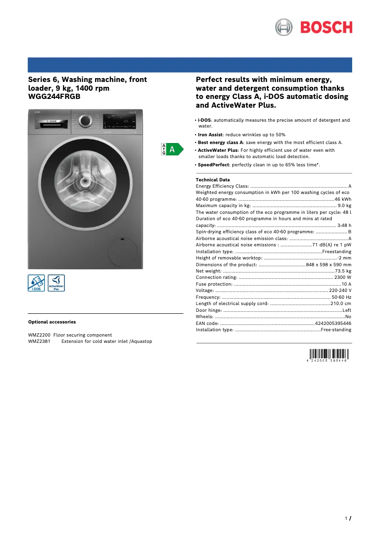 Imagen de la primera página del manual del dispositivo WGG244FRGB
