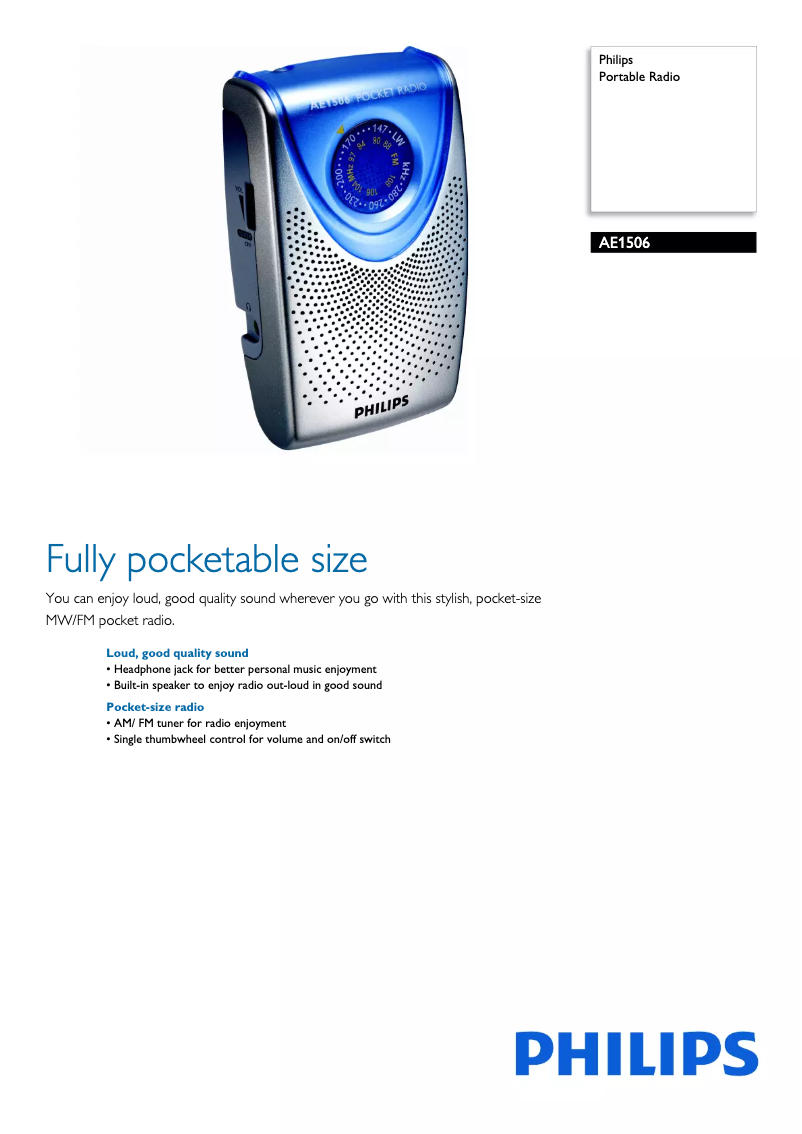 Imagen de la primera página del manual del dispositivo AE1506