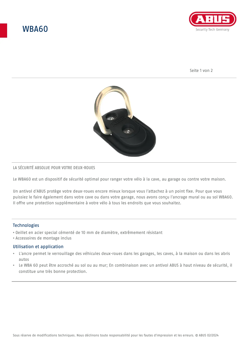 Imagen de la primera página del manual del dispositivo WBA60