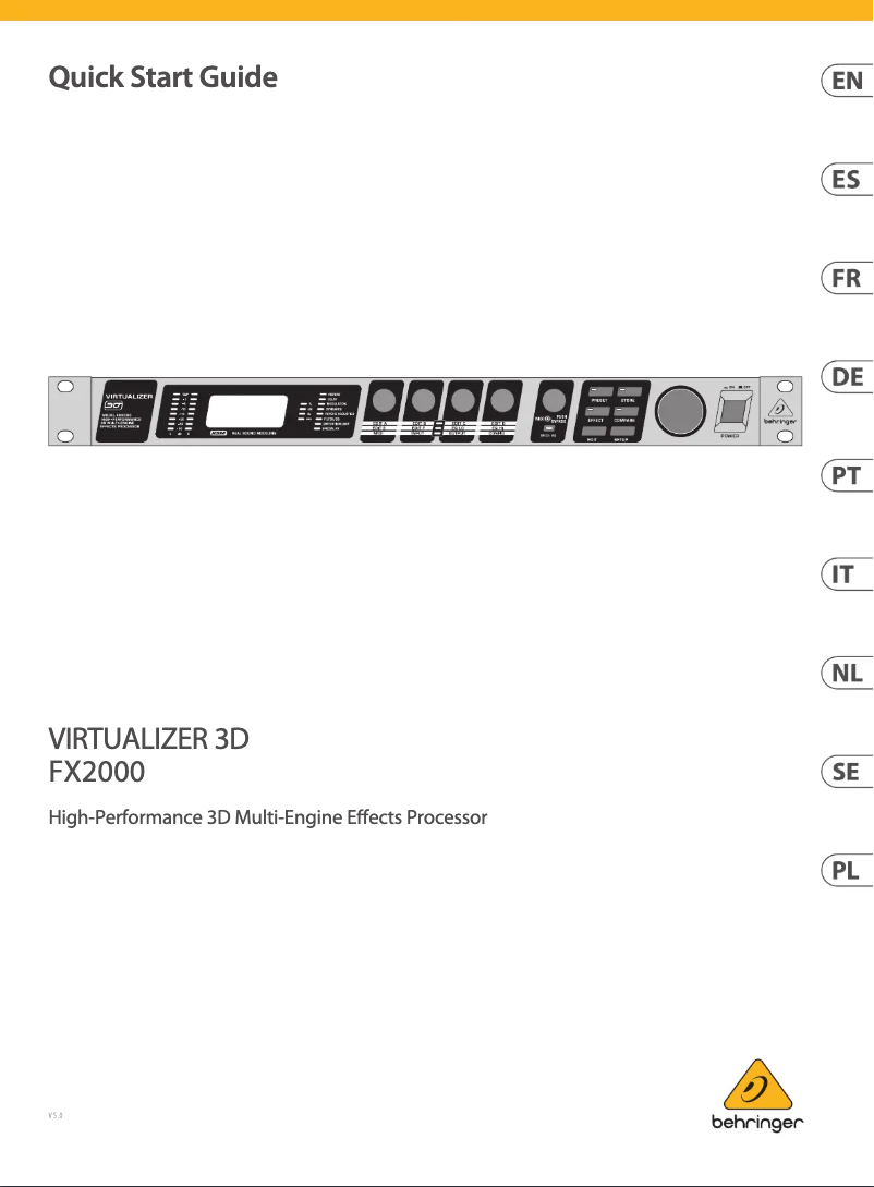 Página nº 1 - Guía de inicio rápido Behringer Virtualizer 3D FX2000