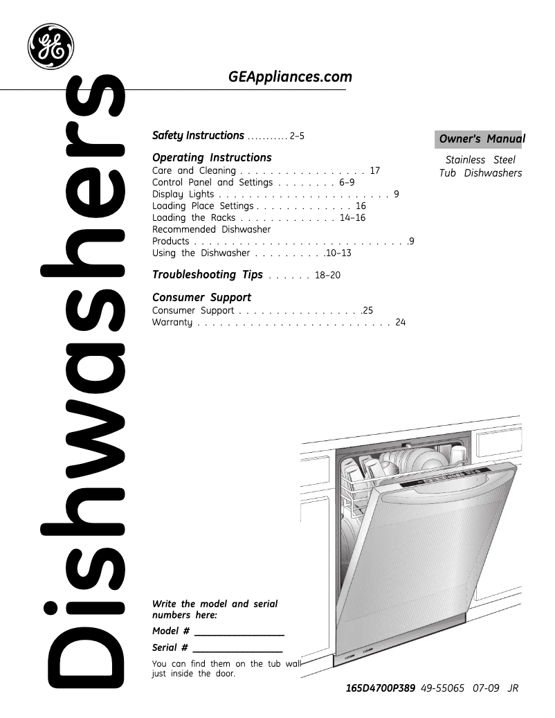 Imagen de la primera página del manual del dispositivo GDWT200RBB