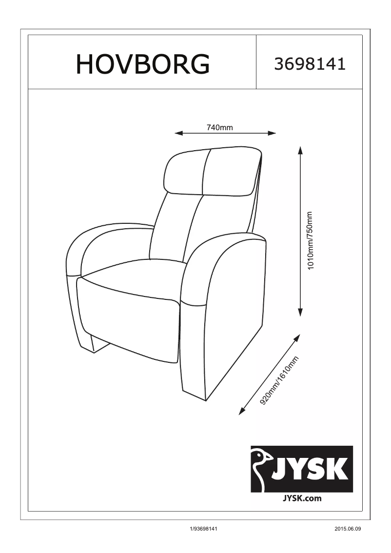 Página nº 1 - Manual de usuario JYSK Hovborg