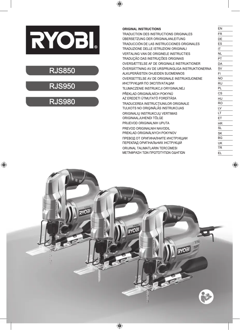 Página 1 del manual Manual de usuario RYOBI RJS850-K