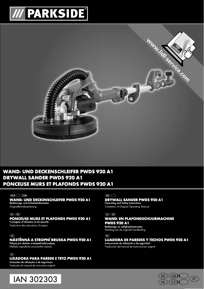 Página 1 del manual Manual de usuario Parkside PWDS 920 A1