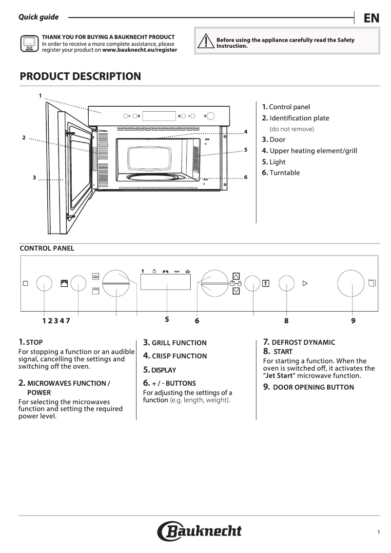Página 1 del manual Manual de instrucciones Bauknecht EMNK5 2438 ES