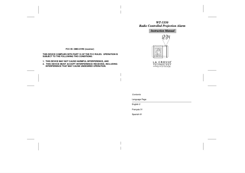 Imagen de la primera página del manual del dispositivo WT-5350U