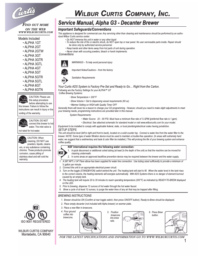 Imagen de la primera página del manual del dispositivo Alpha5Gt