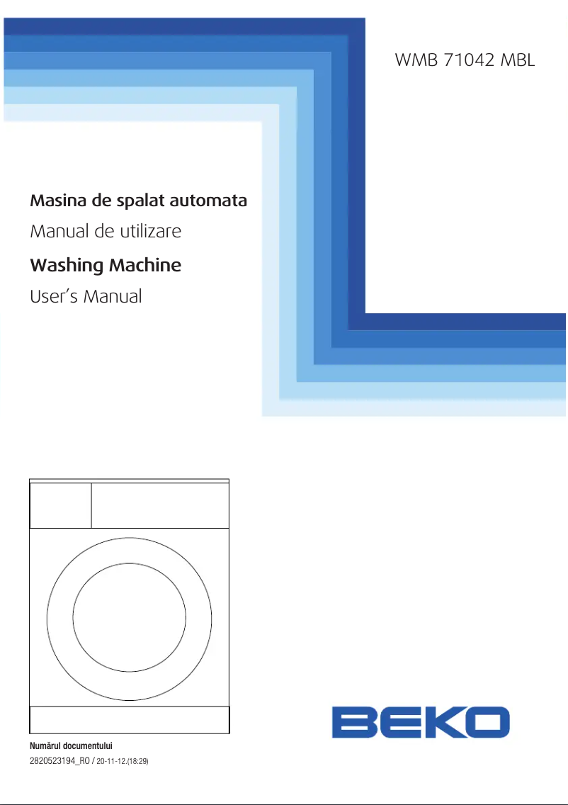 Página 1 del manual Manual de usuario Beko WMB 71042 MBL